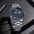 Citizen Promaster Nighthawk Eco Drive Navy Blue Dial Silver Steel Strap Watch For Men - BJ7006-56L