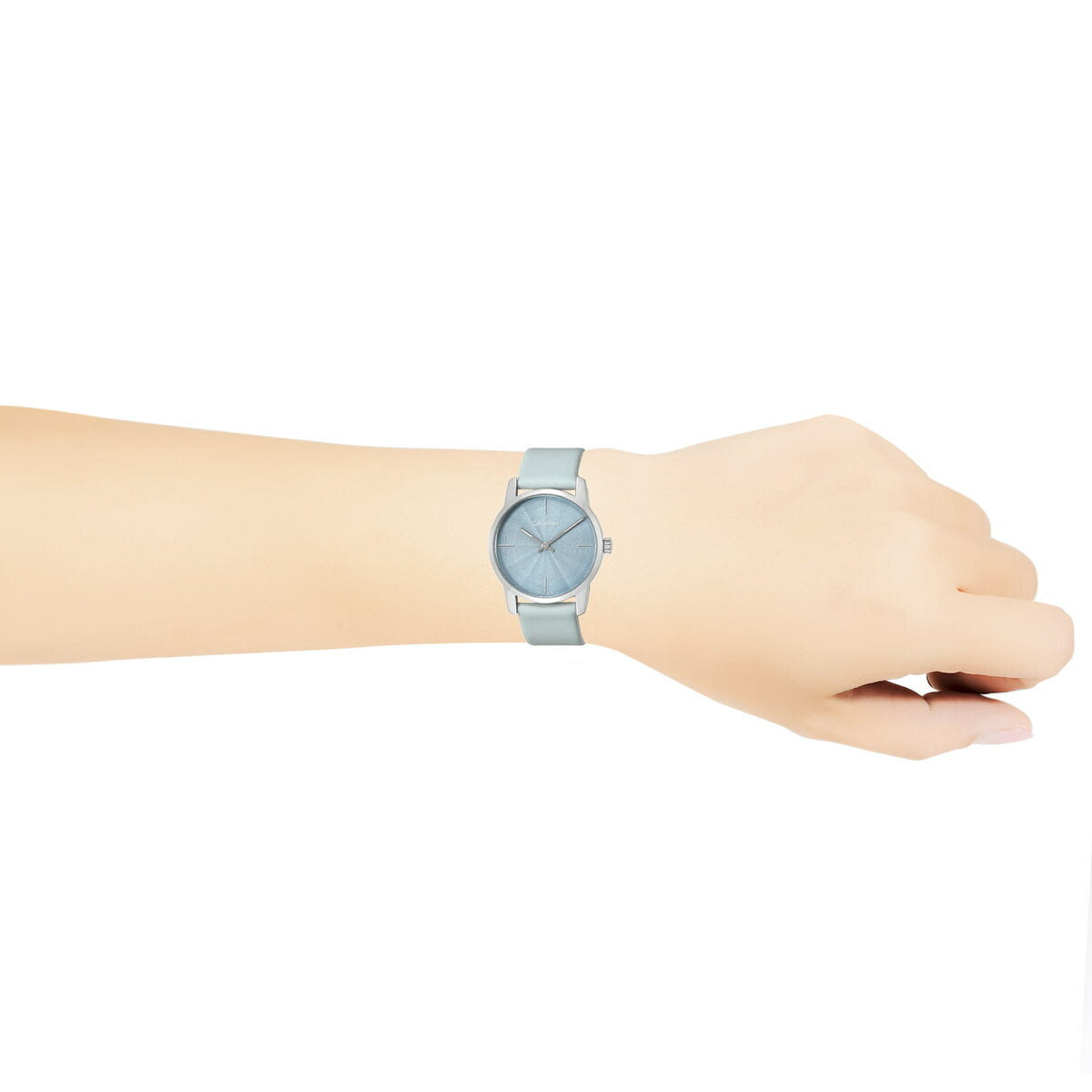 Calvin Klein City Blue Dial Blue Leather Strap Watch for Women - K2G231VN