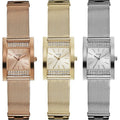 Guess Nouveau Diamonds Gold Dial Gold Mesh Bracelet Watch for Women - W0127L2