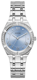 Guess Cosmo Diamonds Blue Dial Silver Steel Strap Watch for Women - GW0033L5