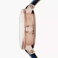 Fossil Original Boyfriend Skeleton White Dial Blue Leather Strap Watch for Women - ME3086