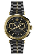 Versace Aion Chronograph Black Dial Black Steel Strap Watch for Men - VE1D01620