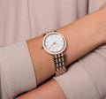Michael Kors Darci Mother of Pearl Dial Rose Gold Steel Strap Watch for Women - MK3220