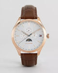 Tommy Hilfiger Oliver Chronograph White Dial Brown Leather Strap Watch for Men - 1791306