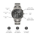 Daniel Wellington Iconic Link Chronograph Grey Dial Grey Steel Strap Watch for Men - DW00100643