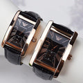 Emporio Armani Classic Black Dial Black Leather Strap Watch For Men - AR0168