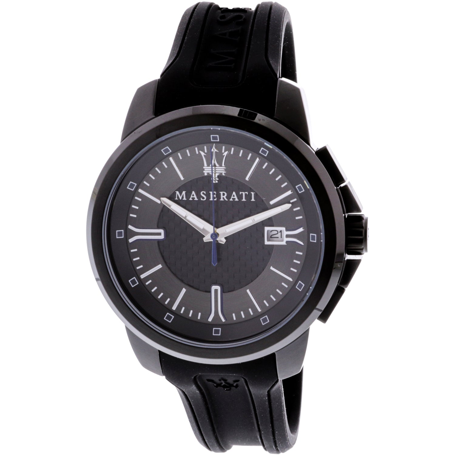 Maserati SFIDA Black Dial Black Rubber Strap Watch For Men - R8851123004