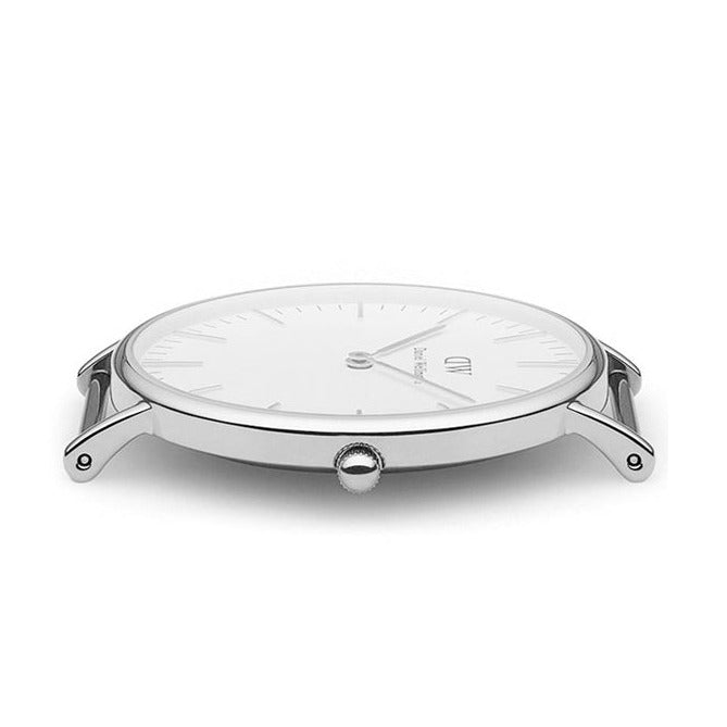 Daniel Wellington Classic Bristol White Dial Brown Leather Strap Watch For Women - DW00100056