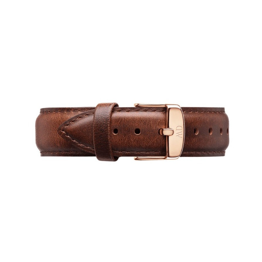 Daniel Wellington Classic Bristol White Dial Brown Leather Strap Watch For Women - DW00100039