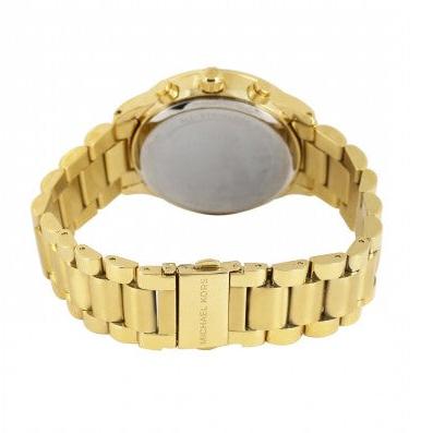 Michael Kors Brinkley Diamonds Gold Dial Gold Steel Strap Watch for Women - MK6187