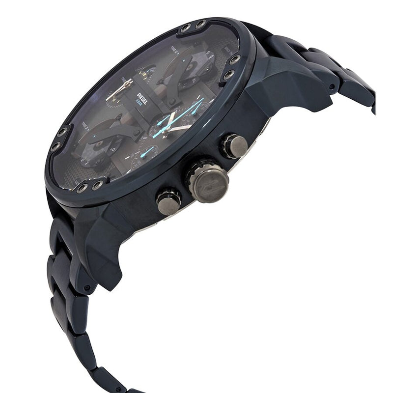 Diesel Daddy 2.0 Chronograph Grey Dial Blue Steel Strap Watch For Men - DZ7414