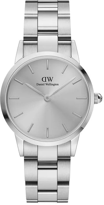 Daniel Wellington Iconic Link Unitone Silver Dial Silver Steel Strap Watch For Women - DW00100402