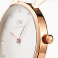 Daniel Wellington Classy St Mawes White Dial Brown Leather Strap Watch For Women - DW00100059
