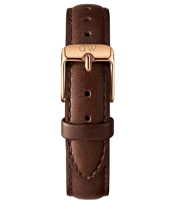 Daniel Wellington Classic Petite Bristol Black Dial Brown Leather Strap Watch For Women - DW00100221