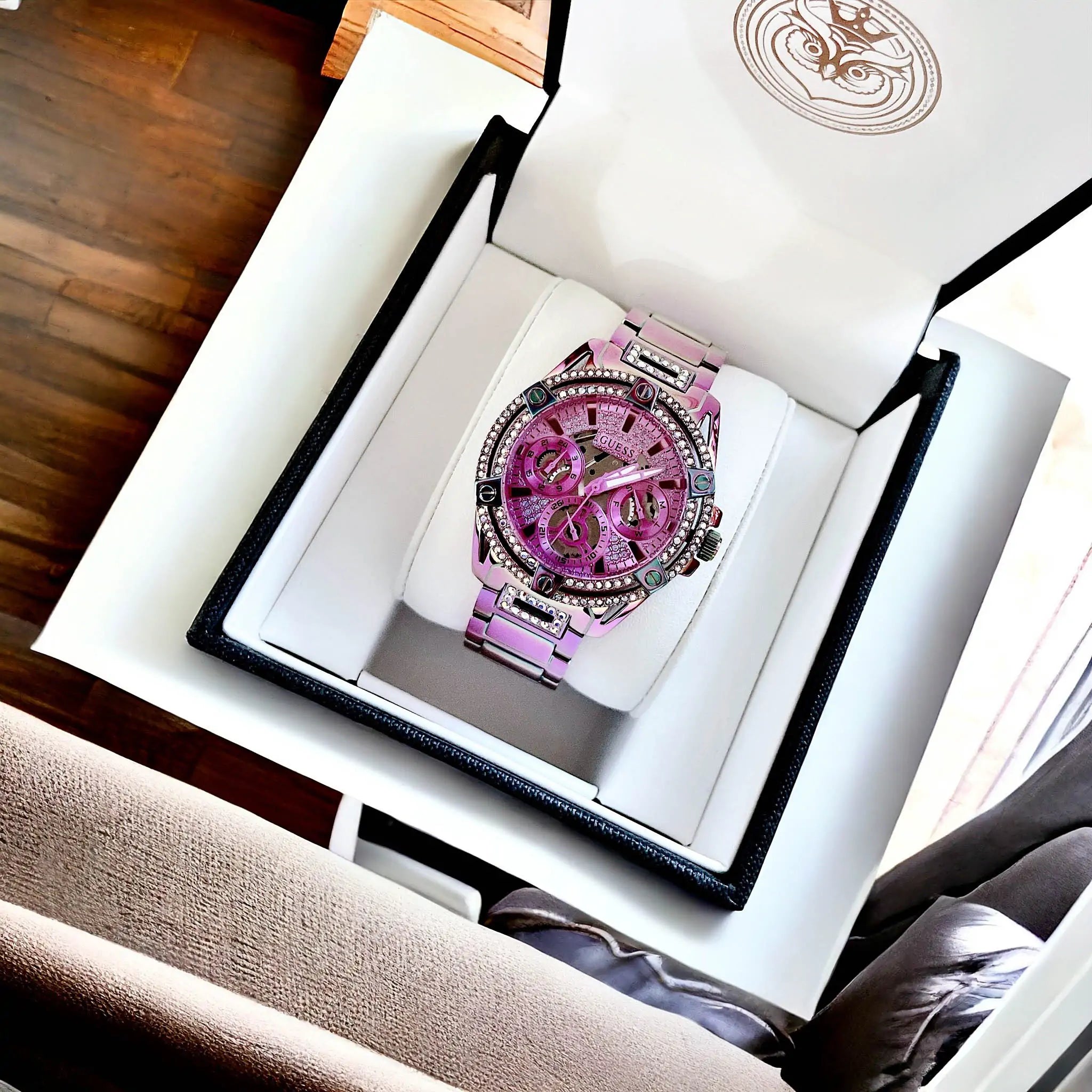 Guess Queen Multicolor Dial Multicolor Steel Strap Watch For Women - GW0464L4