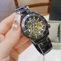 Guess Axel Multifunction Black Dial Black Steel Strap Watch For Men - GW0488G3