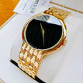 Movado Veturi Quartz Black Dial Gold Steel Strap Watch for Men - 0606934