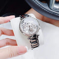 Guess Solstice Diamonds Silver Dial Silver Steel Strap Watch for Women - GW0403L1