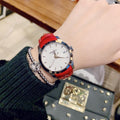 Tissot Couturier Lady Silver Dial Red Leather Strap Watch for Women - T035.210.16.031.01