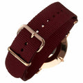 Daniel Wellington Classic Roselyn Black Dial Maroon Nylon Strap Watch For Women - DW00100269