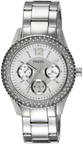 Fossil Stella Silver Dial Silver Steel Strap Watch for Women - ES3588