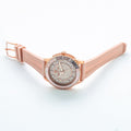 Michael Kors Runway Three Hand Crystal Pave Dial Pink Rubber Strap Watch For Women - MK6854