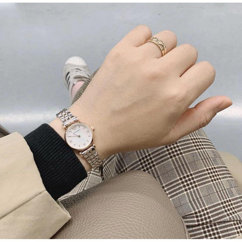 Emporio Armani Gianni Mother of Pearl Dial Two Tone Steel Strap Watch For Women - AR1764
