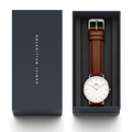 Daniel Wellington St Mawes White Dial Brown Leather Strap Watch For Men - DW00100052