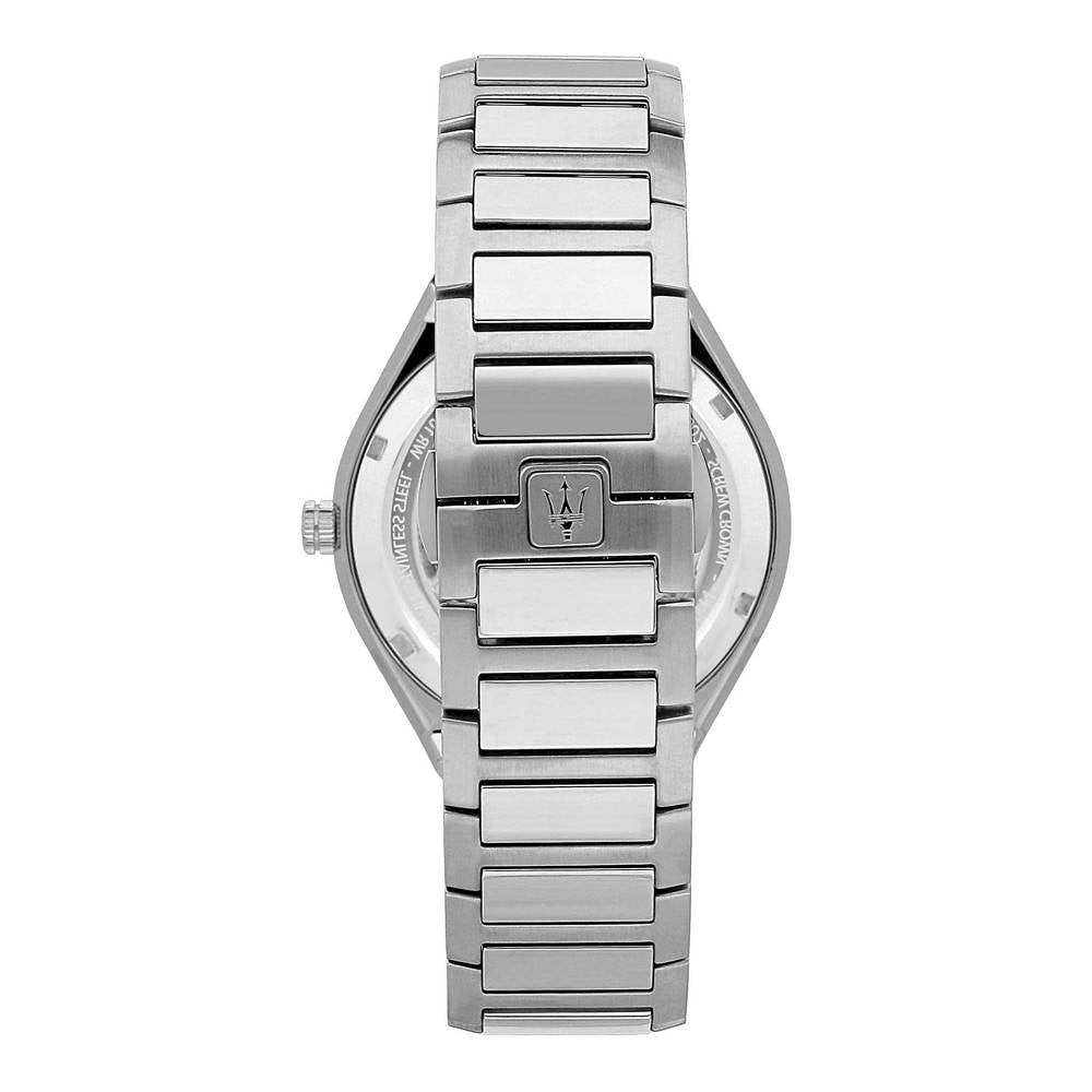 Maserati Stile 3H White Dial Silver Steel Strap Watch For Men - R8853142005