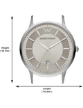 Emporio Armani Renato Quartz Silver Dial Brown Leather Strap Watch For Men - AR11185