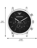 Emporio Armani Luigi Chronograph Black Dial Black Leather Watch For Men - AR1828