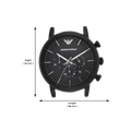 Emporio Armani Luigi Chronohraph Black Dial Black Leather Strap Watch For Men - AR1970