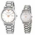 Emporio Armani Quartz White Dial Silver Steel Strap Watch For Men - AR90000