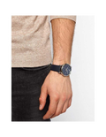Emporio Armani Classic Quartz Blue Dial Black Leather Strap Watch For Men - AR1731