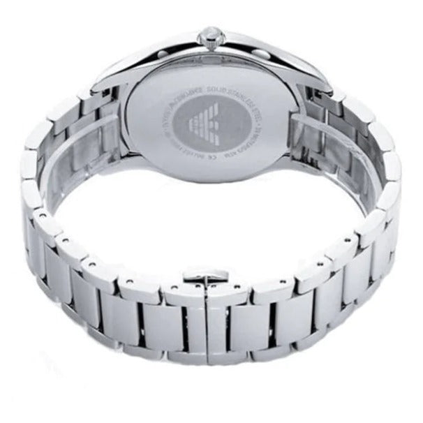 Emporio Armani Valente Quartz Black Dial Silver Steel Strap Watch For Men - AR11086