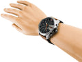 Diesel Mega Chief Chronograph Black Dial Brown Leather Strap Watch For Men - DZ4343