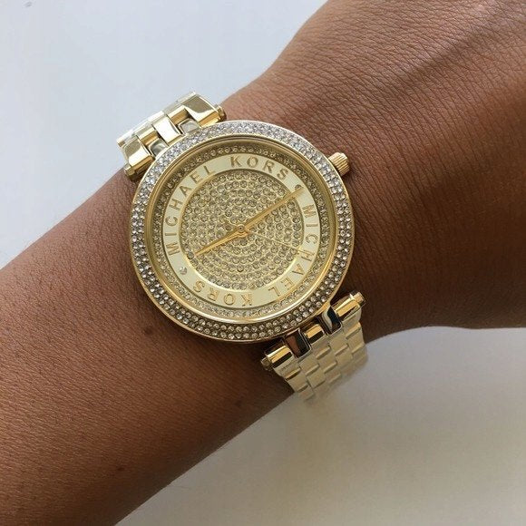 Michael Kors Darci Gold Dial Gold Steel Strap Watch for Women - MK3445
