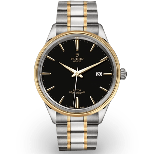 Tudor Style Automatic Black Dial Two Tone Steel Strap Watch for Men - M12713-0005