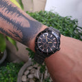 Michael Kors Cunningham Chronograph Black Dial Black Steel Strap Watch For Men - MK7157