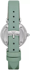 Emporio Armani Gianni T Bar Mother Of Pearl Blue Dial Blue Leather Strap Watch For Women - AR1959