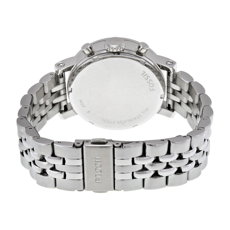 Fossil Boyfriend Chronograph Brown Dial Silver Steel Strap Watch for Women - ES3747