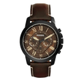 Fossil Grant Chronograph Brown Dial Brown Leather Strap Watch for Men - FS5088
