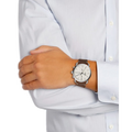 Fossil The Commuter White Dial Brown Leather Strap Watch for Men - FS5402
