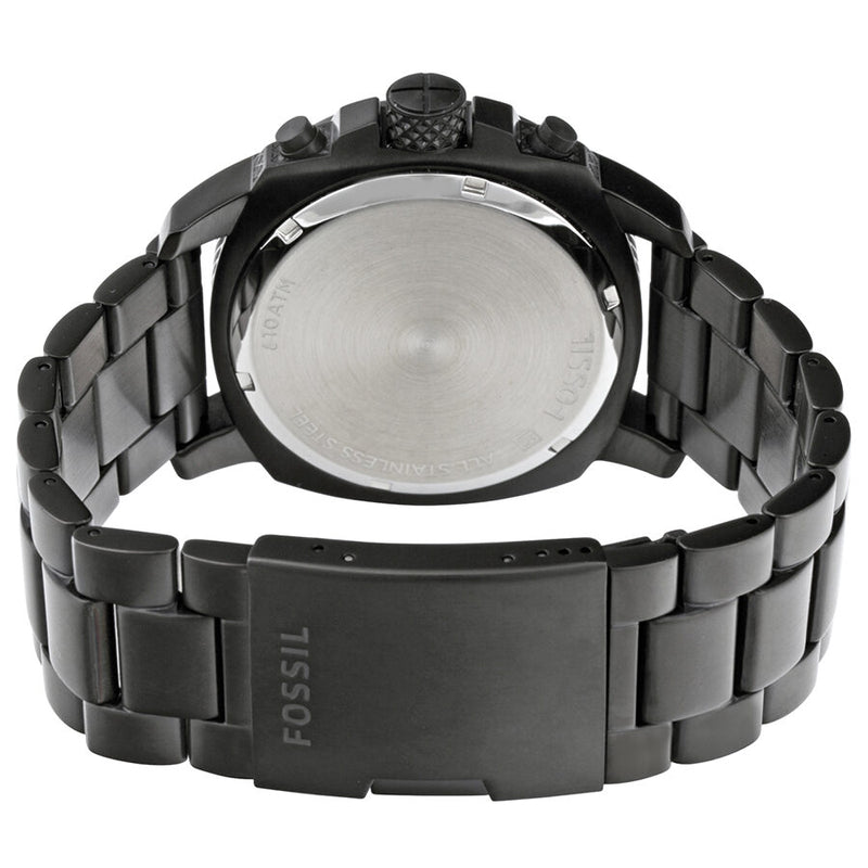 Fossil Machine Chronograph Black Dial Black Steel Strap Watch for Men - FS4927