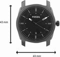 Fossil Machine Chronograph Black Dial Grey Steel Strap Watch for Men - FS4774