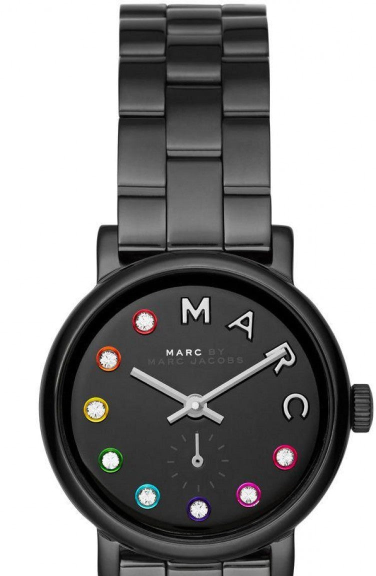 Marc Jacobs Baker Black Dial Black Steel Strap Watch for Women - MBM3425