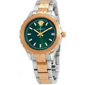 Versace Hellenyium Green Dial Two Tone Steel Strap Watch for Women - V12050015