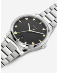 Gucci G Timeless Black Dial Silver Steel Strap Watch For Women - YA1264029