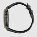 Gucci G Timeless Chronograph Black Dial Black Leather Strap Watch For Men - YA126244
