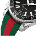 Gucci Dive Black Dial Two Tone NATO Strap Watch For Men - YA136206
